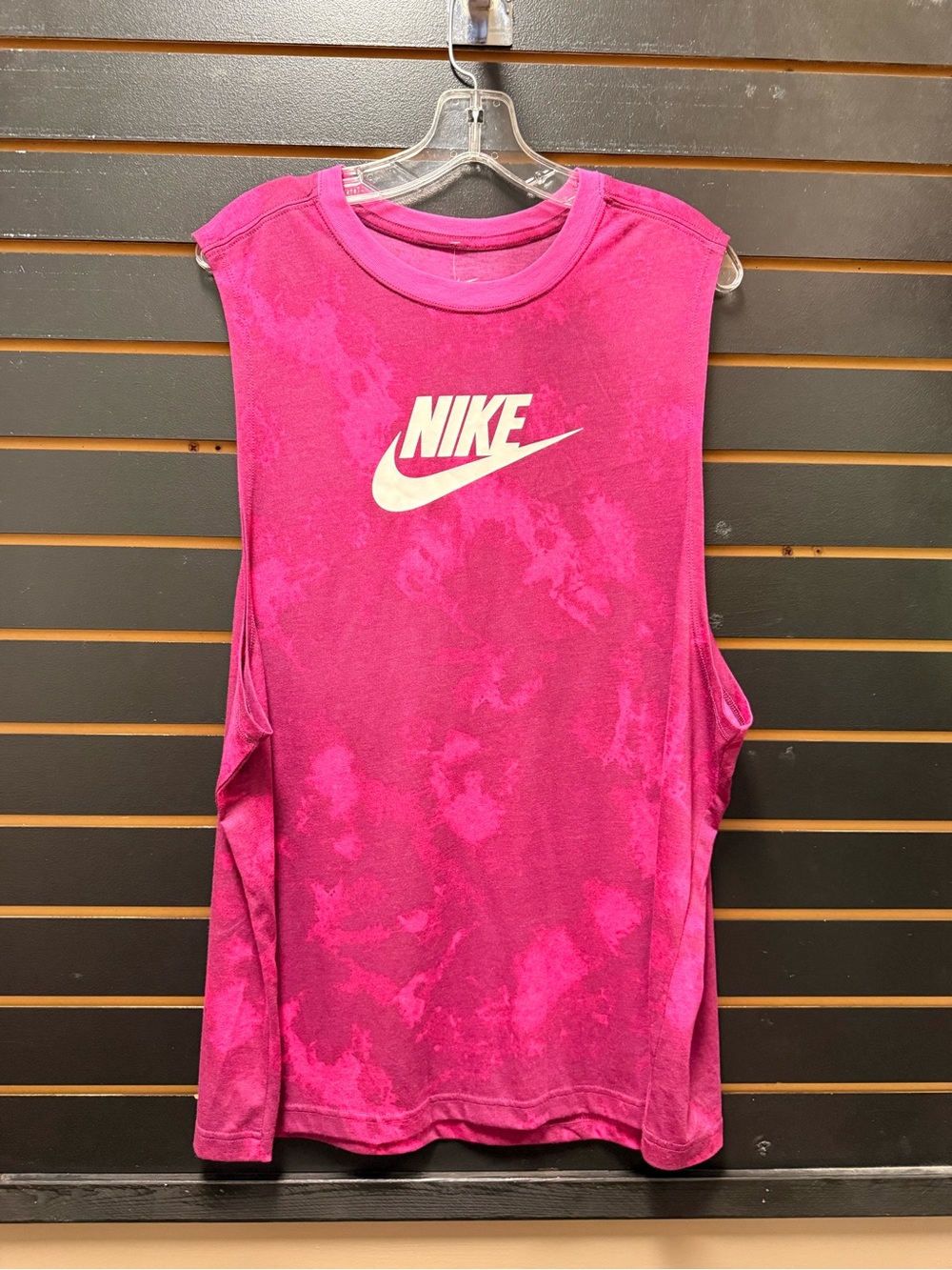 Nike The Nike Tee XXL Pink Acid Wash Sleeveless Logo Tank Top